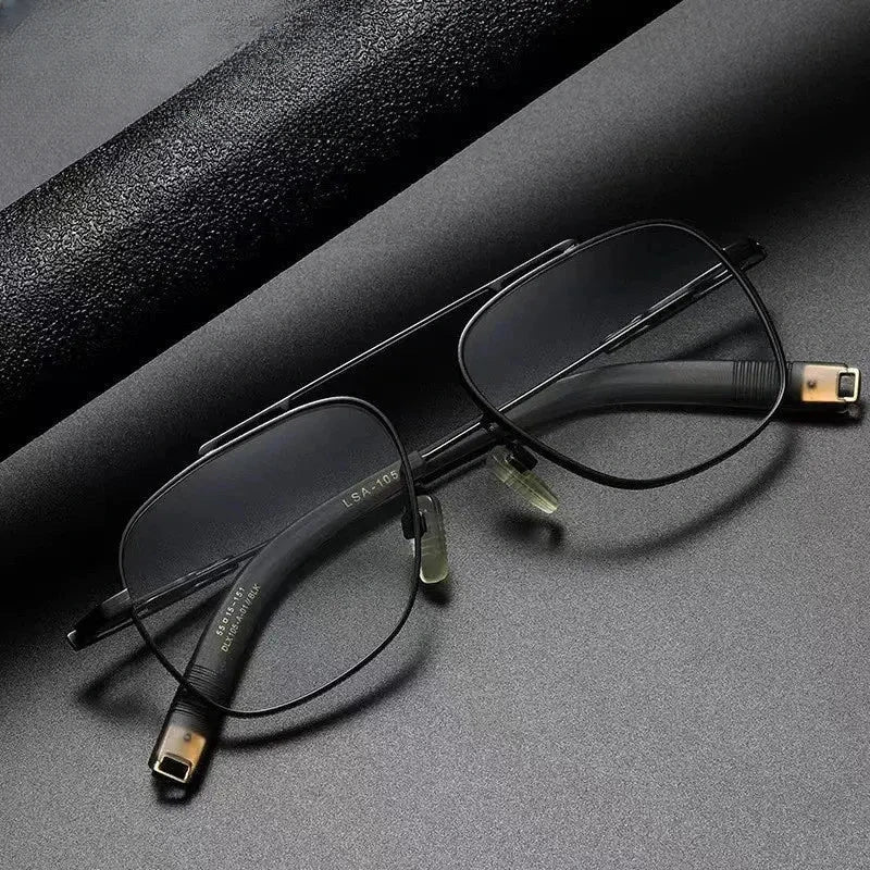 Men's Square Full Rim Titanium Oversized Prescription Glasses 105776 — view 1 | Rx Spectacle