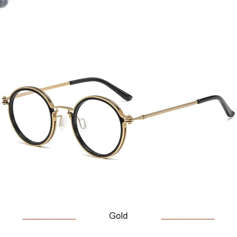 Men's Round Full Rim Titanium Prescription Glasses 55860 — view 4 | Rx Spectacle