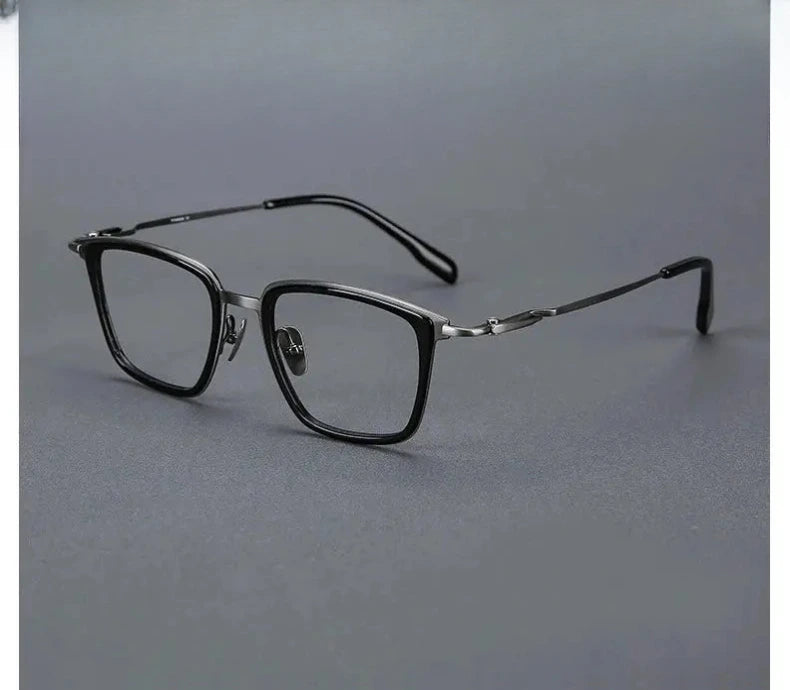 Men's Square Full Rim Titanium Prescription Glasses 005500 — view 1 | Rx Spectacle