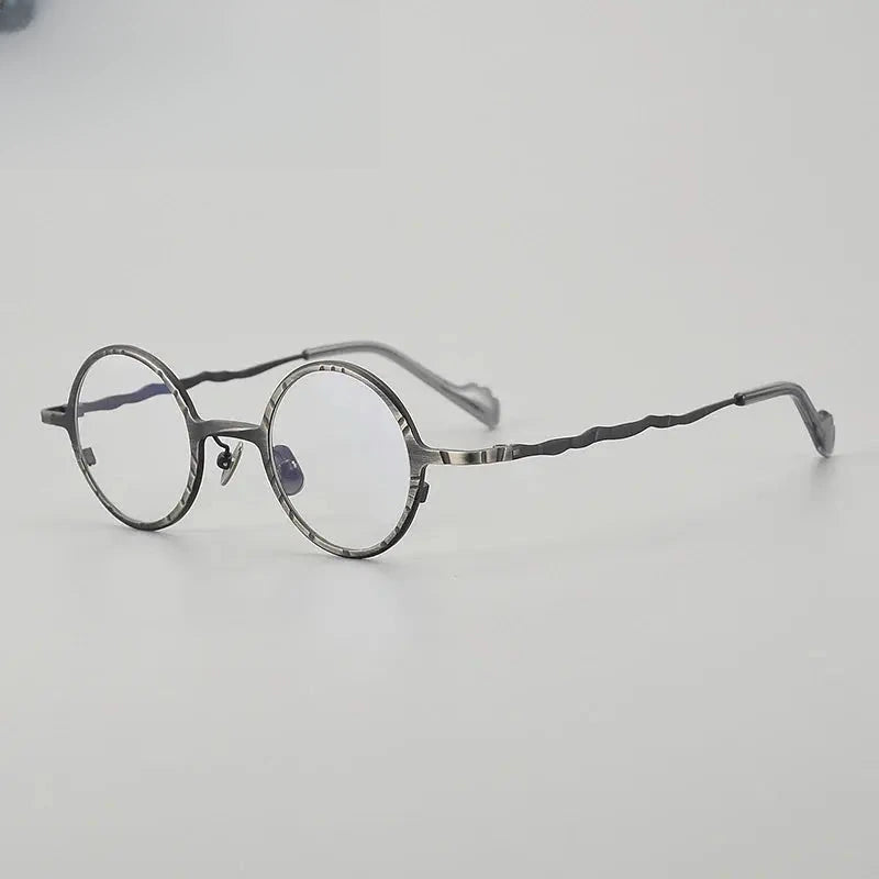 Women's Round Full Rim Titanium Prescription Glasses 296112 — view 3 | Rx Spectacle