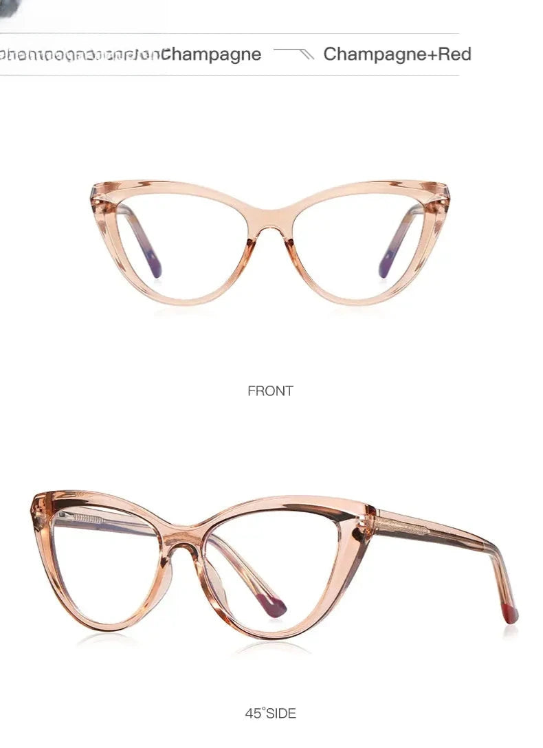 Women's Cat Eye Full Rim Reading Glasses Pfd2152 — view 20 | Rx Spectacle