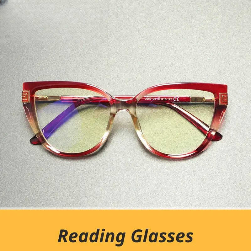 Women's Cat Eye Full Rim Titanium Reading Glasses Gx2259 — view 1 | Rx Spectacle