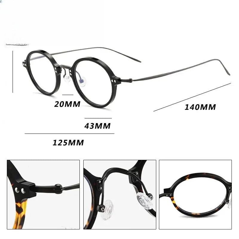 Unisex Round Full Rim Titanium Prescription Glasses Gxyj546 — view 6 | Rx Spectacle