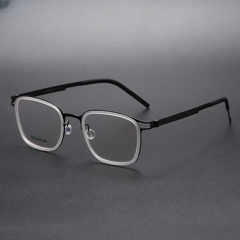 Unisex Square Full Rim Titanium Prescription Glasses 9912 — view 4 | Rx Spectacle