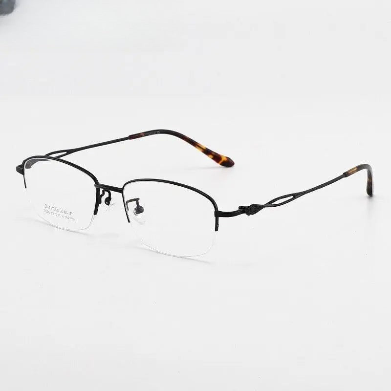 Women's Square Semi-Rimless Titanium Prescription Glasses 1836 — view 3 | Rx Spectacle