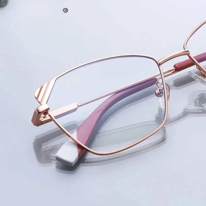 Women's Cat Eye Full Rim Alloy Reading Glasses 3033 — view 4 | Rx Spectacle