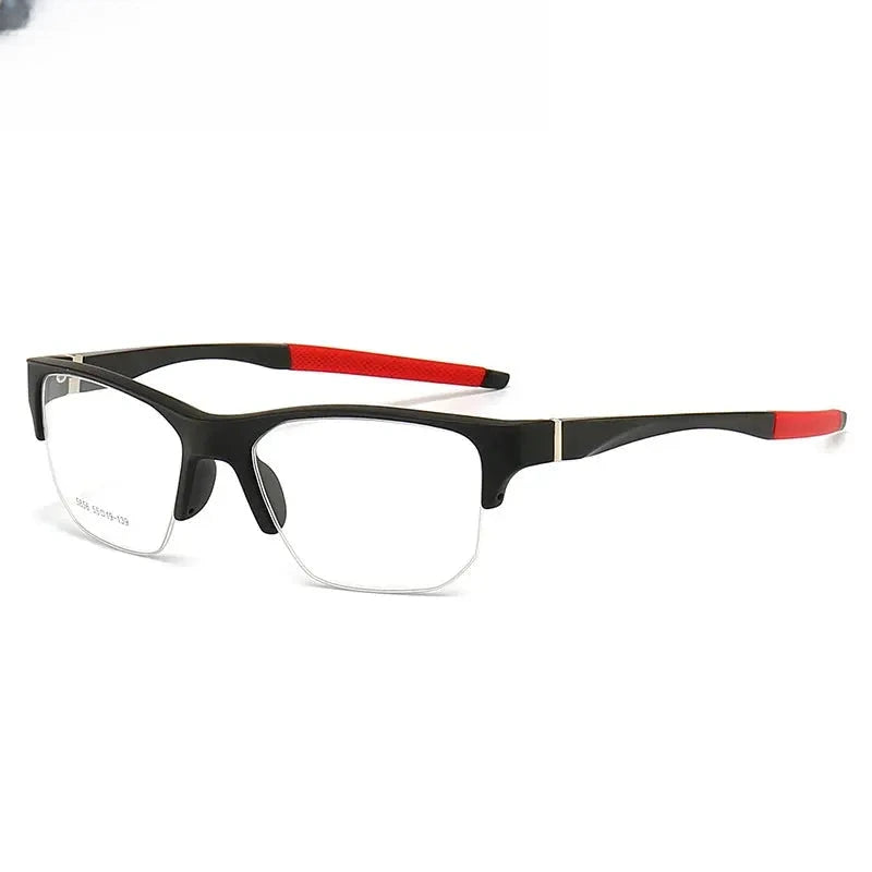 Unisex Square Semi-Rimless TR90 Prescription Glasses 615856 — view 4 | Rx Spectacle