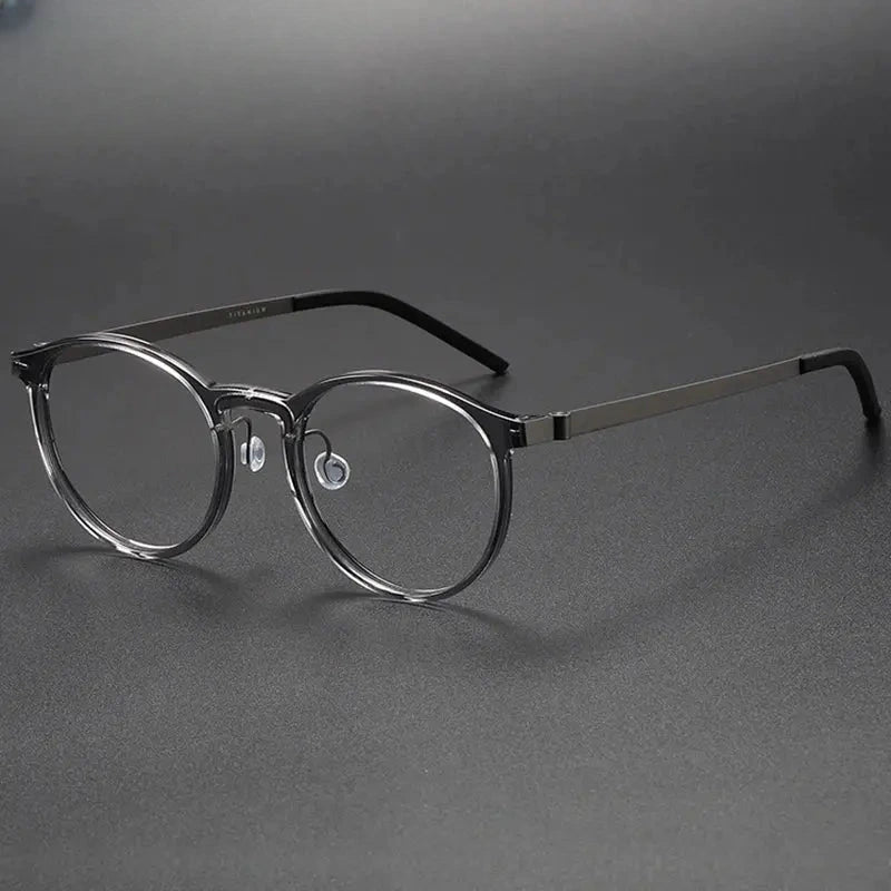 Unisex Oval Full Rim Titanium Prescription Glasses 18362 — view 3 | Rx Spectacle
