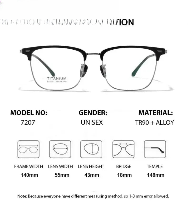 Unisex Square Full Rim TR90 Prescription Glasses 67207 — view 4 | Rx Spectacle