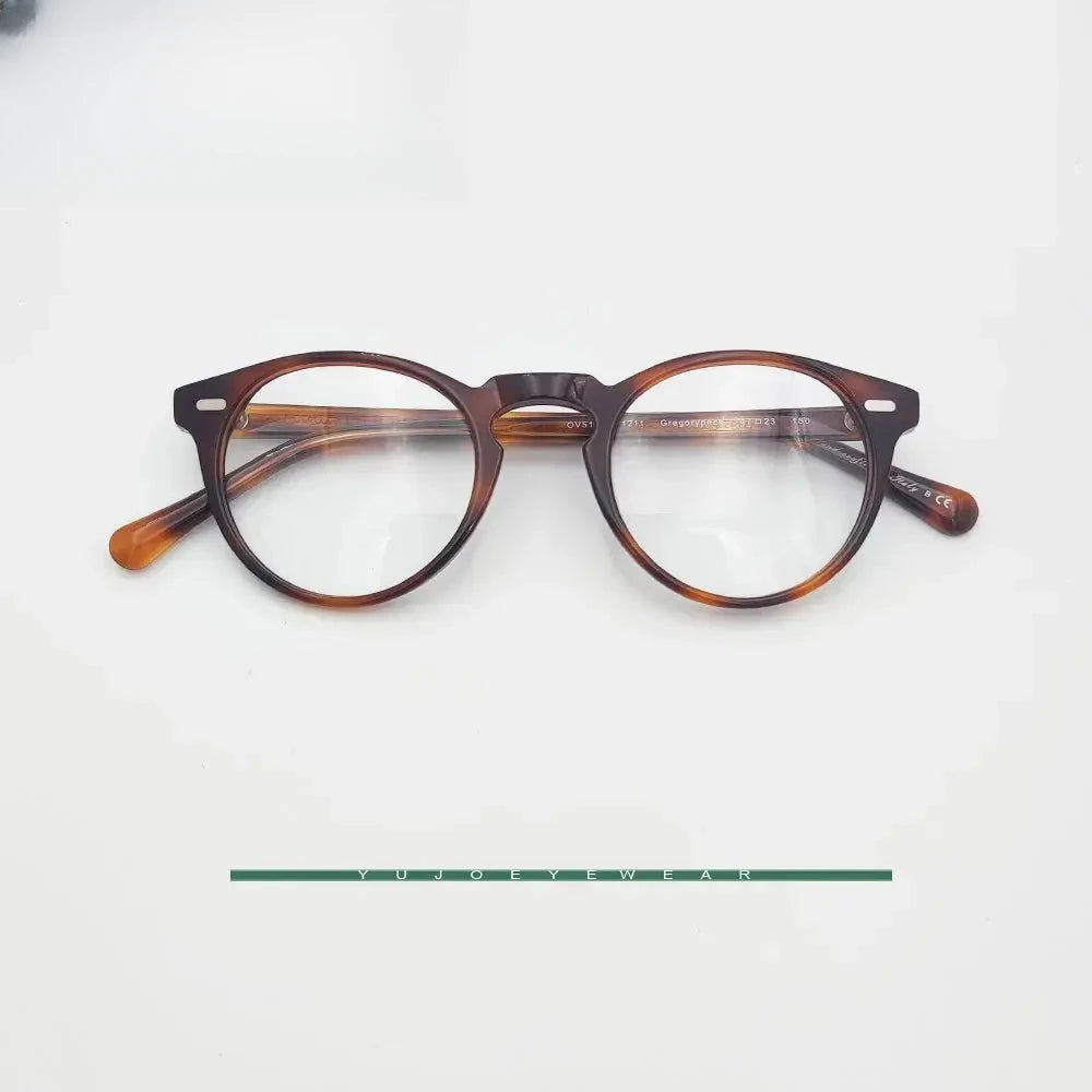 Unisex Round Full Rim Acetate Prescription Glasses 1005 — view 5 | Rx Spectacle