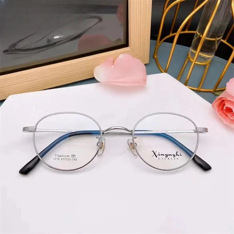 Women's Oval Full Rim Titanium Prescription Glasses 121076 — view 4 | Rx Spectacle
