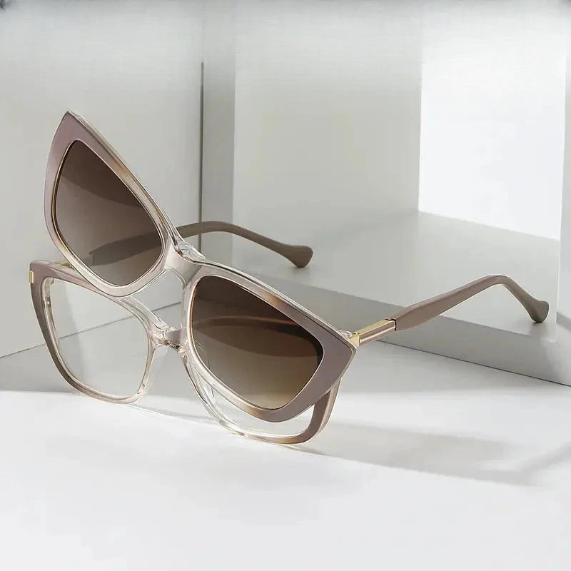 Women's Square Full Rim TR90 Clip-On Prescription Glasses 382288 — view 1 | Rx Spectacle