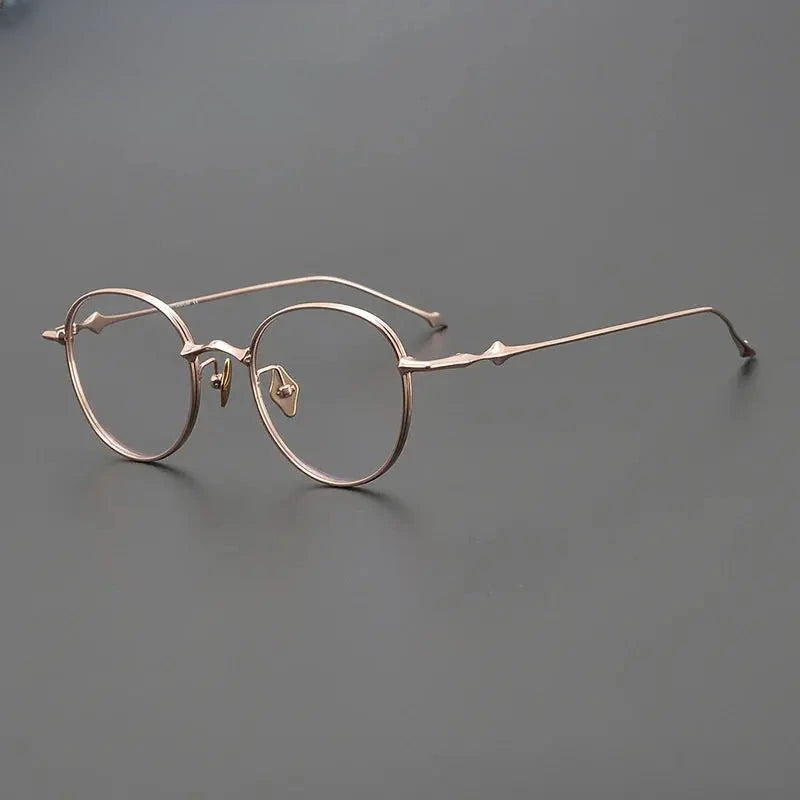 Unisex Round Full Rim Titanium Prescription Glasses Gxyj1495 — view 3 | Rx Spectacle