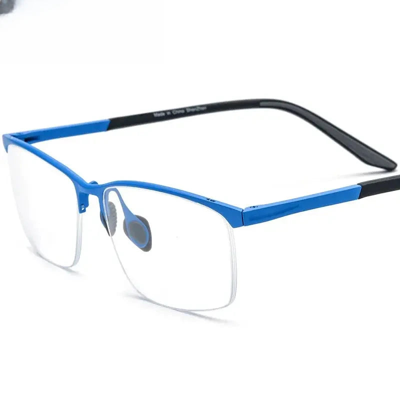 Unisex Browline Semi-Rimless Titanium Prescription Glasses 17301 — view 4 | Rx Spectacle