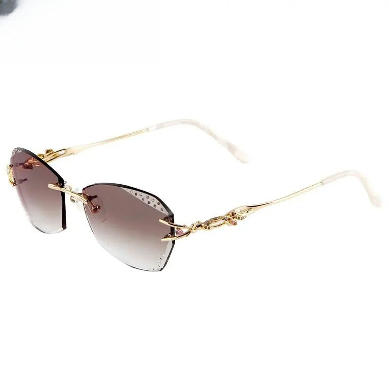 Women's Round Rimless Titanium Prescription Glasses 8036c — view 4 | Rx Spectacle