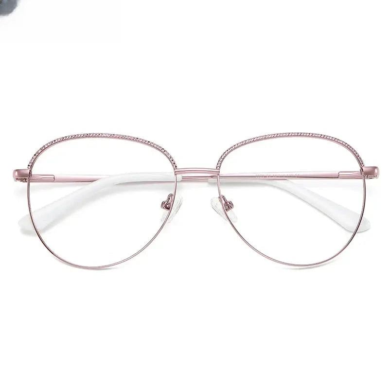 Women's Square Full Rim Alloy Reading Glasses 3036 — view 8 | Rx Spectacle