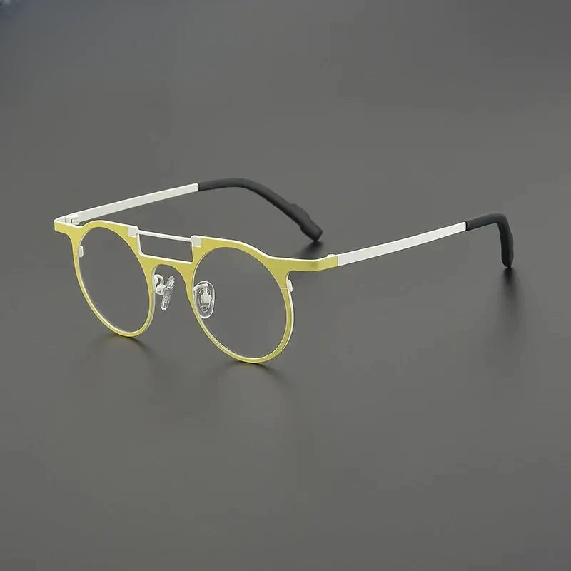 Women's Round Full Rim Titanium Double Bridge Prescription Glasses G85855 — view 6 | Rx Spectacle