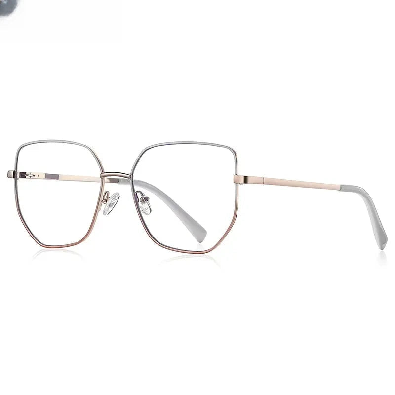 Women's Polygon Full Rim Stainless Steel Reading Glasses 3093 — view 11 | Rx Spectacle