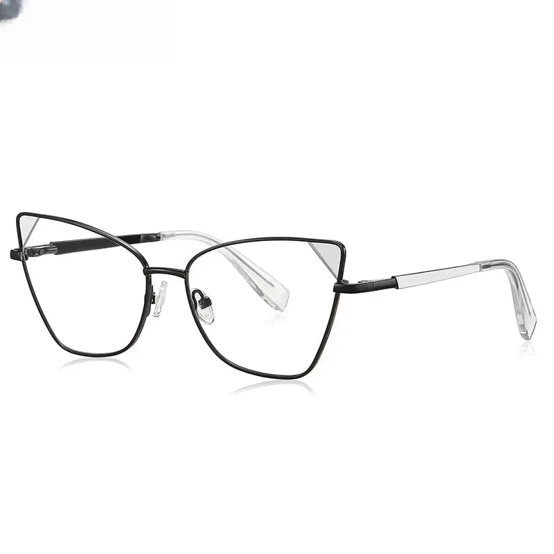 Women's Cat Eye Full Rim Titanium Reading Glasses 3046 — view 11 | Rx Spectacle