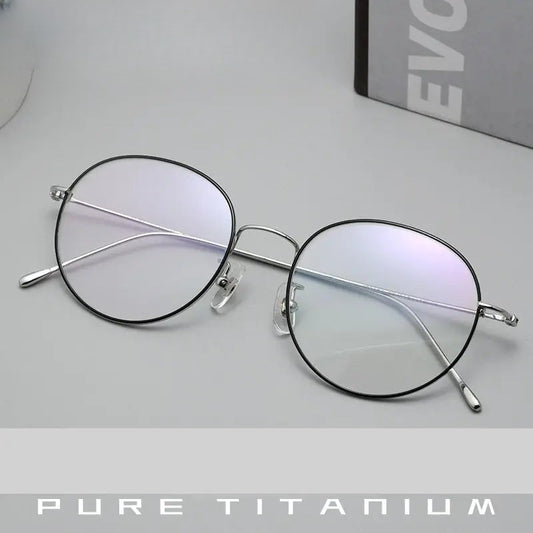 Women's Oval Full Rim Titanium Prescription Glasses 85187 — view 1 | Rx Spectacle