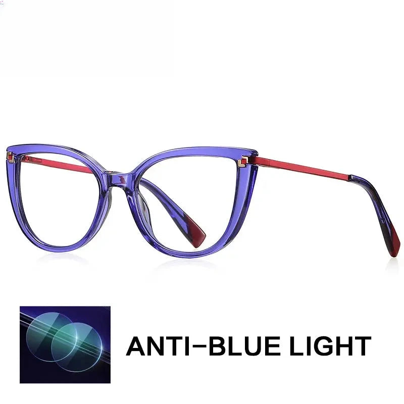 Women's Cat Eye Full Rim Titanium Reading Glasses G2128 — view 8 | Rx Spectacle