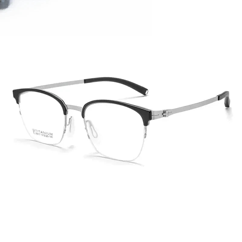 Women's Square Full Rim Titanium Prescription Glasses 618817 — view 4 | Rx Spectacle