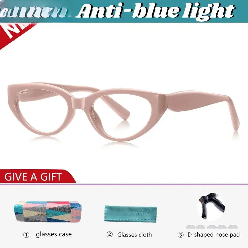 Women's Cat Eye Full Rim Titanium Oversized Reading Glasses — view 6 | Rx Spectacle