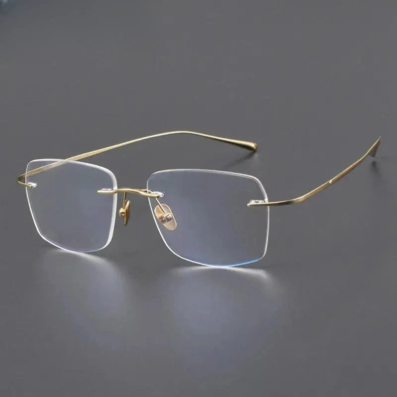 Women's Square Rimless Titanium Prescription Glasses 961819 — view 3 | Rx Spectacle