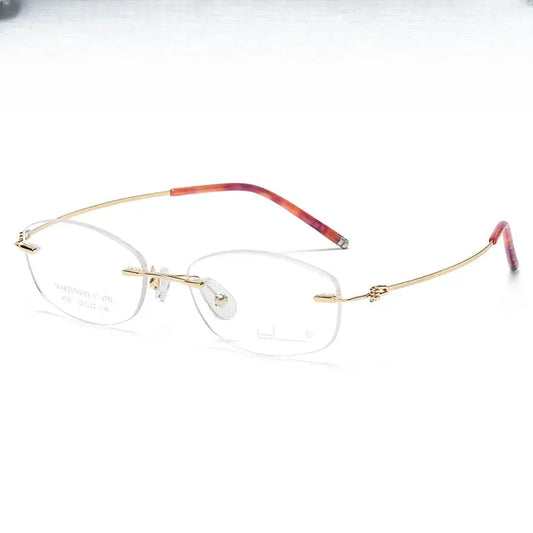 Women's Oval Rimless Alloy Prescription Glasses 85874 — view 1 | Rx Spectacle
