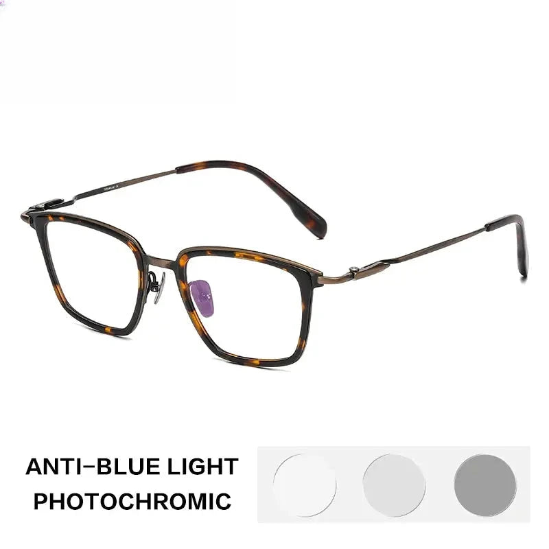 Unisex Square Full Rim Titanium Oversized Reading Glasses 570055 — view 5 | Rx Spectacle