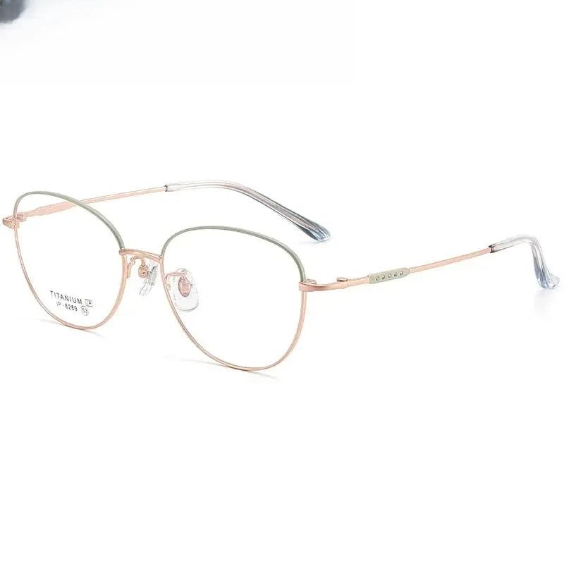 Unisex Oval Full Rim Titanium Prescription Glasses 616289 — view 6 | Rx Spectacle