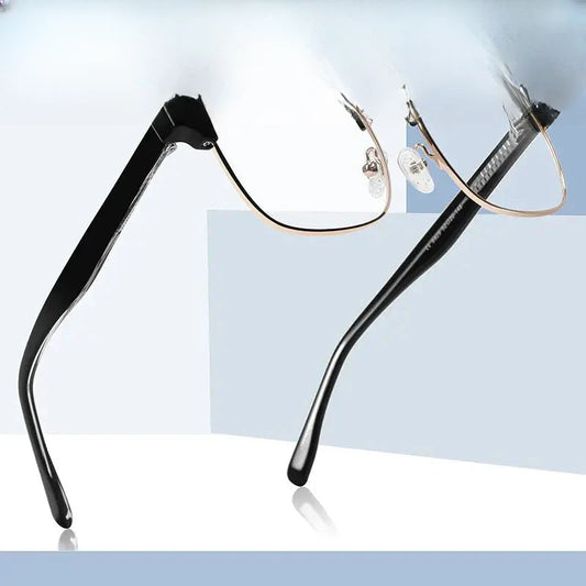 Unisex Square Semi-Rimless Acetate Prescription Glasses 892900 — view 1 | Rx Spectacle