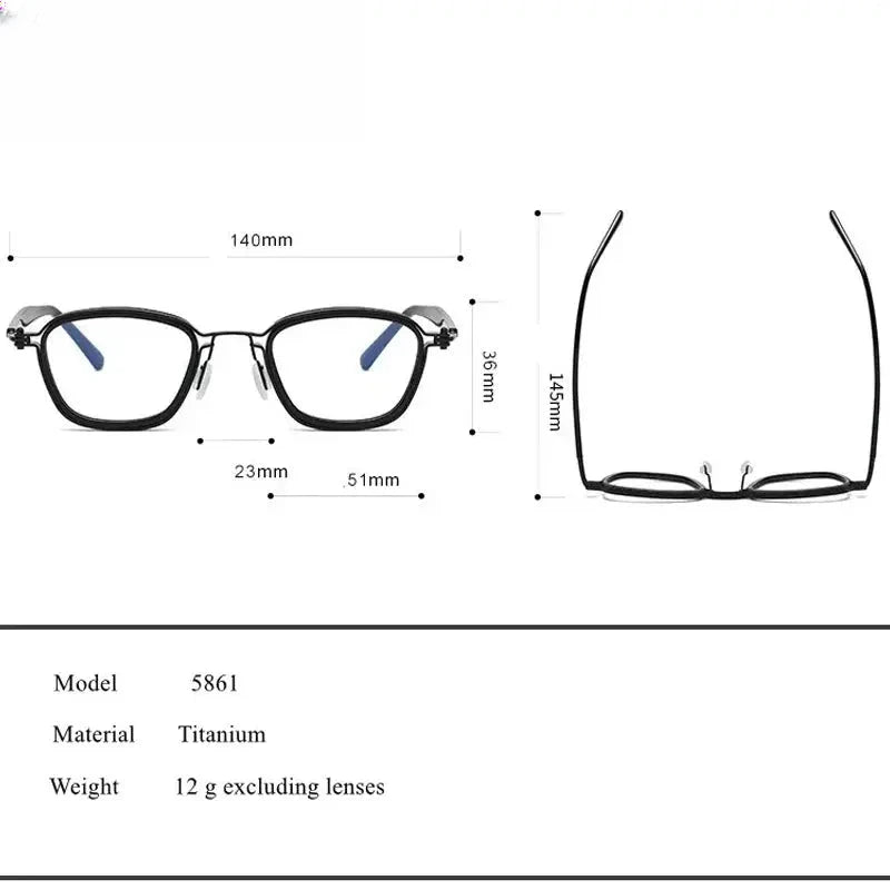 Unisex Square Full Rim Titanium Prescription Glasses 795861 — view 2 | Rx Spectacle