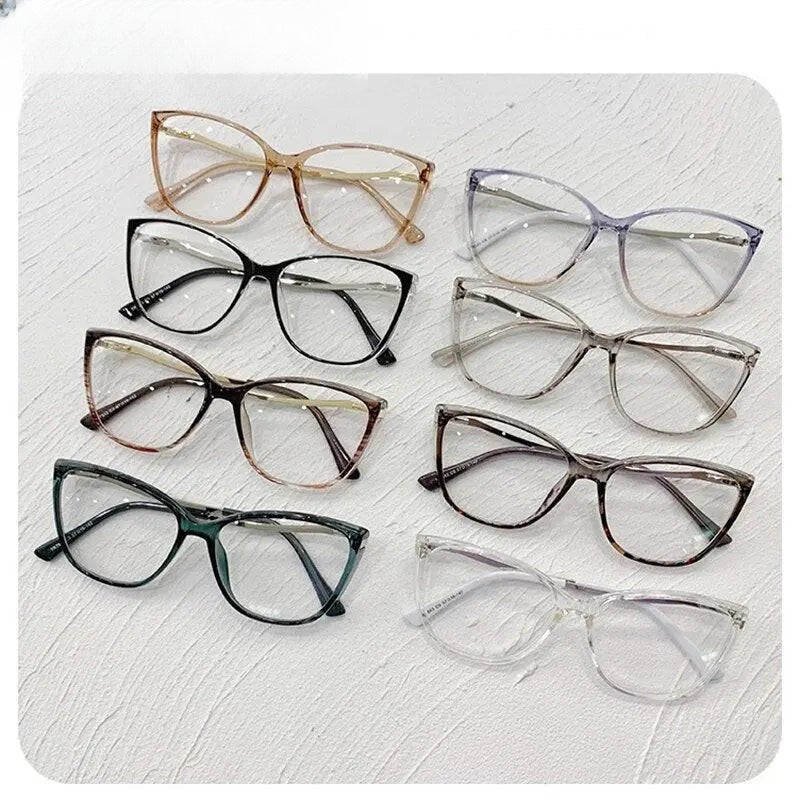 Women's Cat Eye Full Rim Titanium Prescription Glasses 7843 — view 14 | Rx Spectacle
