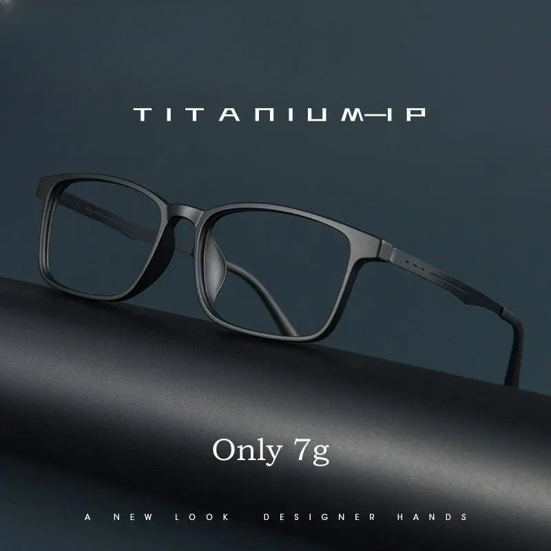 Unisex Square Full Rim Titanium Prescription Glasses A1002 — view 1 | Rx Spectacle