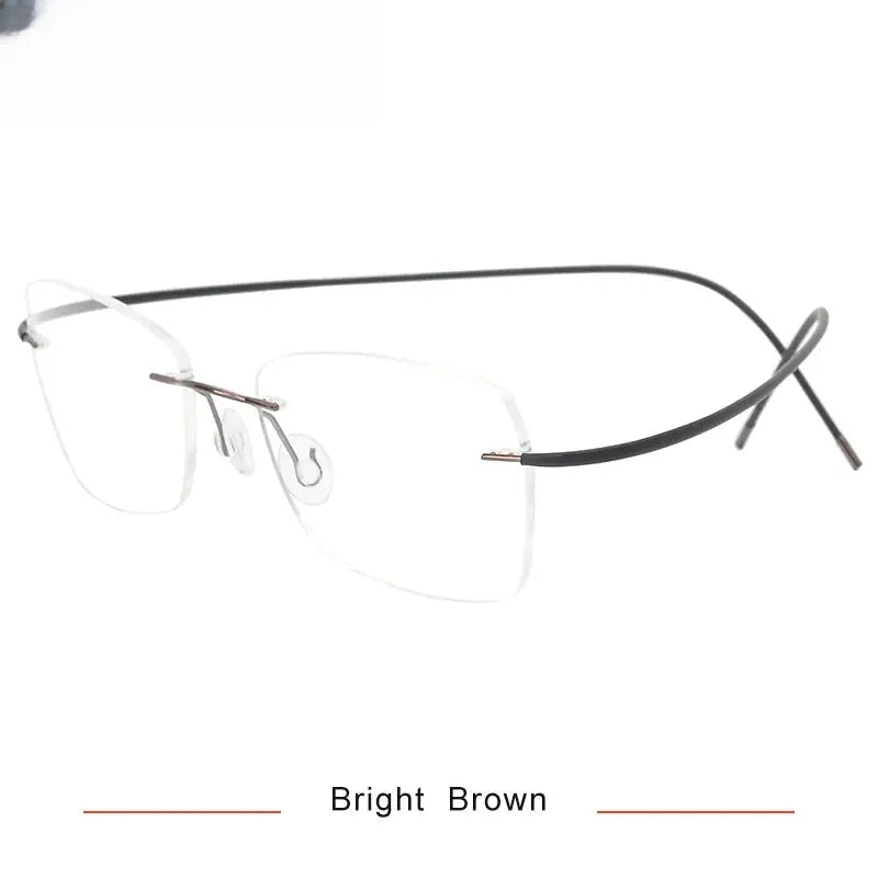 Unisex Oval Rimless Titanium Prescription Glasses 1615 — view 11 | Rx Spectacle