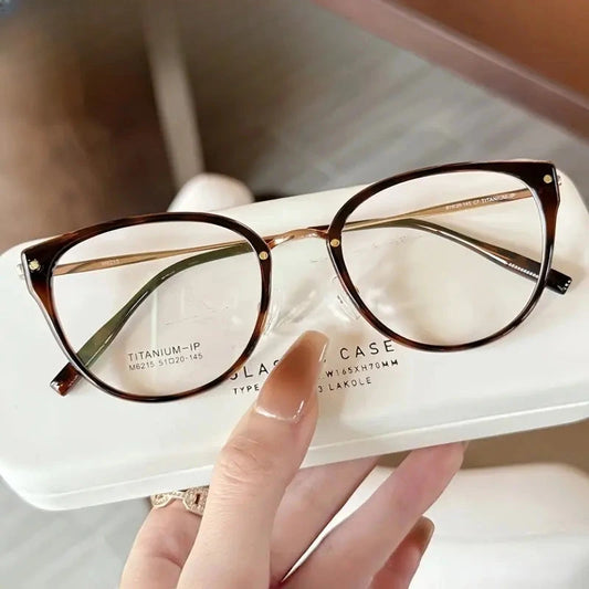 Women's Cat Eye Full Rim Titanium Prescription Glasses 62159 — view 1 | Rx Spectacle