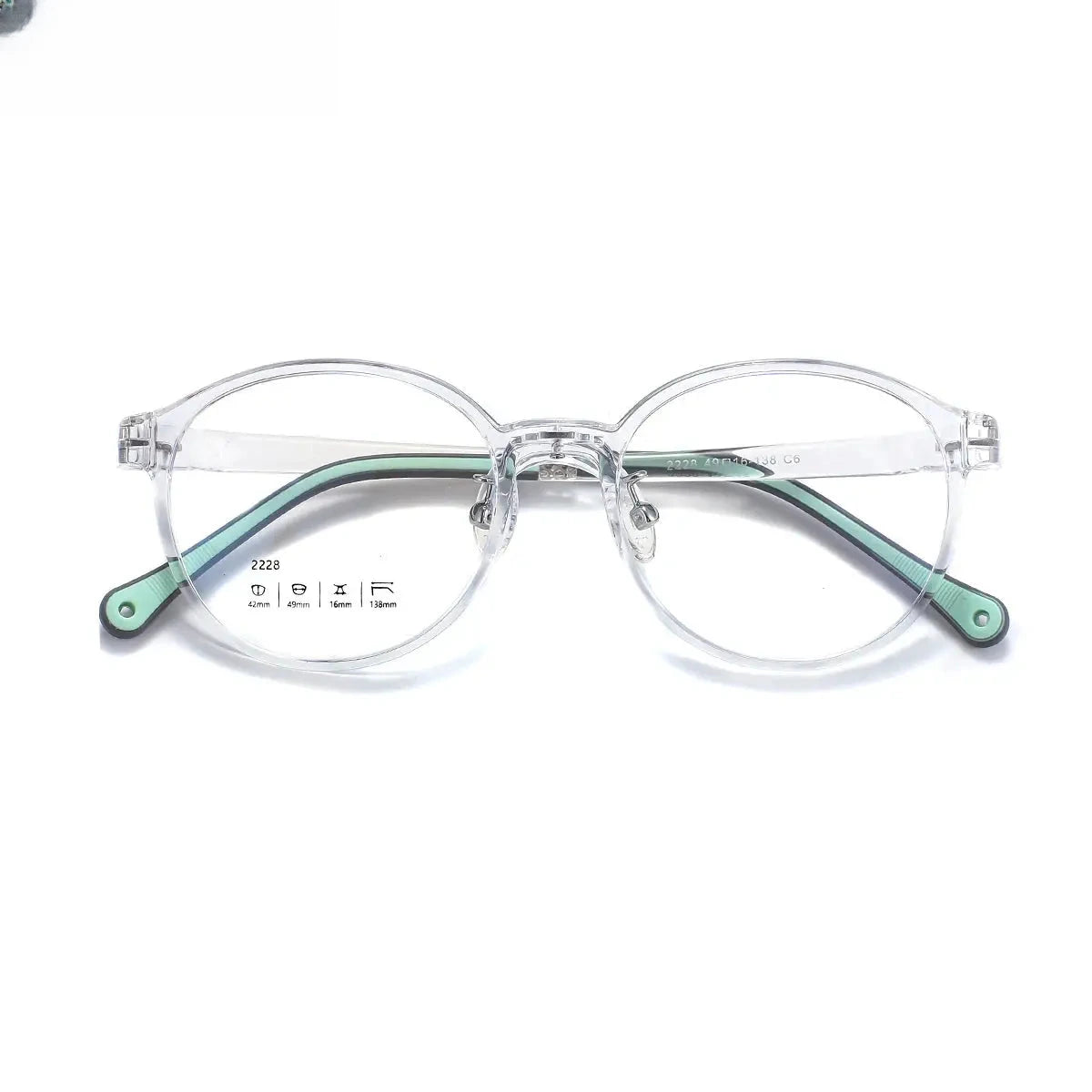 Unisex Oval Full Rim Titanium Prescription Glasses 2228 — view 7 | Rx Spectacle