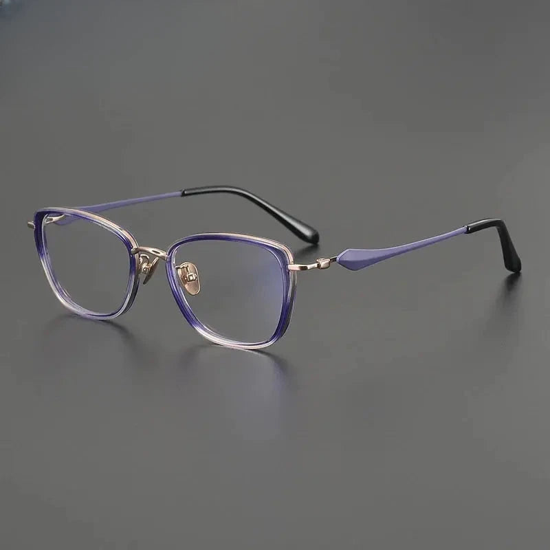 Unisex Cat Eye Full Rim Titanium Prescription Glasses Gxyj2027 — view 3 | Rx Spectacle