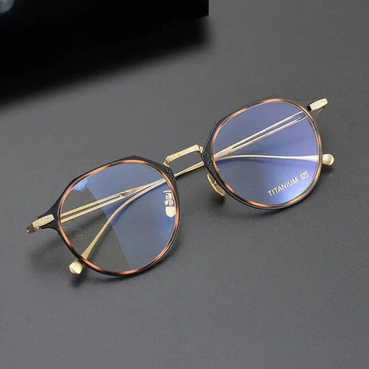 Unisex Polygon Full Rim Titanium Prescription Glasses 871061 — view 1 | Rx Spectacle