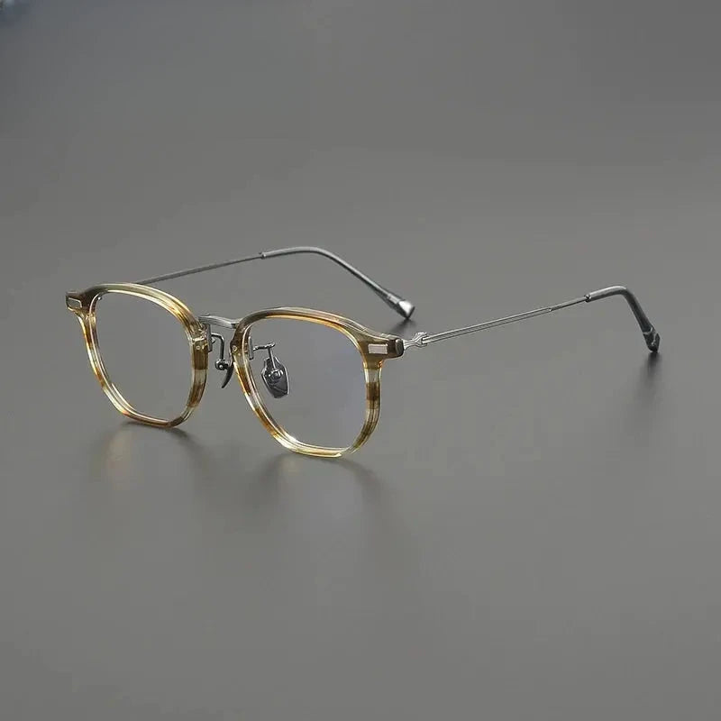 Unisex Oval Full Rim Titanium Prescription Glasses G8002 — view 3 | Rx Spectacle