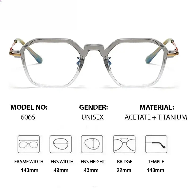 Unisex Polygon Full Rim Titanium Prescription Glasses 36065 — view 2 | Rx Spectacle