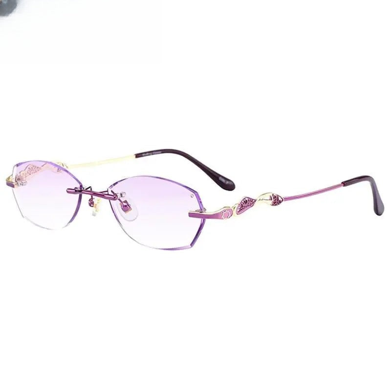 Women's Oval Rimless Titanium Prescription Glasses 5023 — view 7 | Rx Spectacle