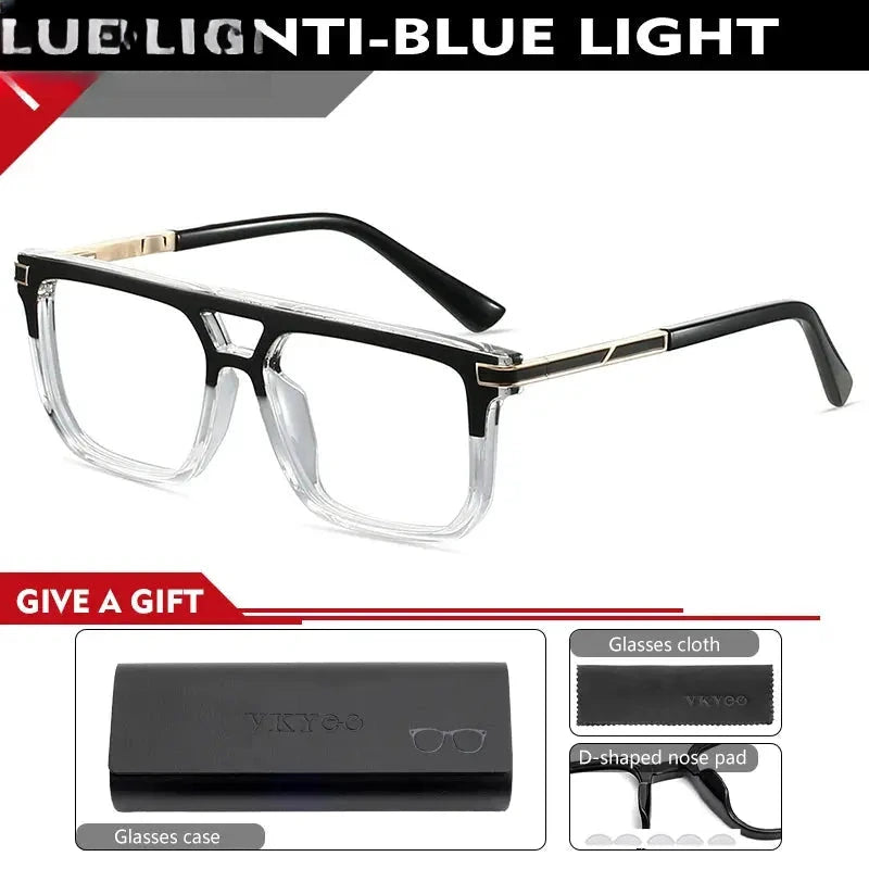 Men's Square Full Rim TR90 Double Bridge Reading Glasses 584003 — view 6 | Rx Spectacle