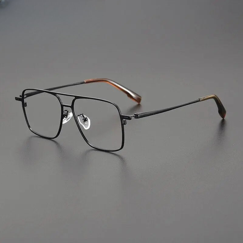 Unisex Square Full Rim Titanium Double Bridge Prescription Glasses Gxyj1115 — view 1 | Rx Spectacle