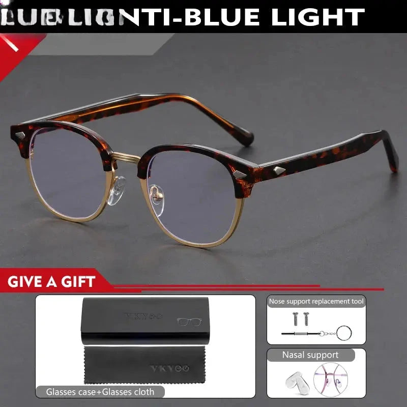 Unisex Round Full Rim Titanium Reading Glasses 10306 — view 3 | Rx Spectacle