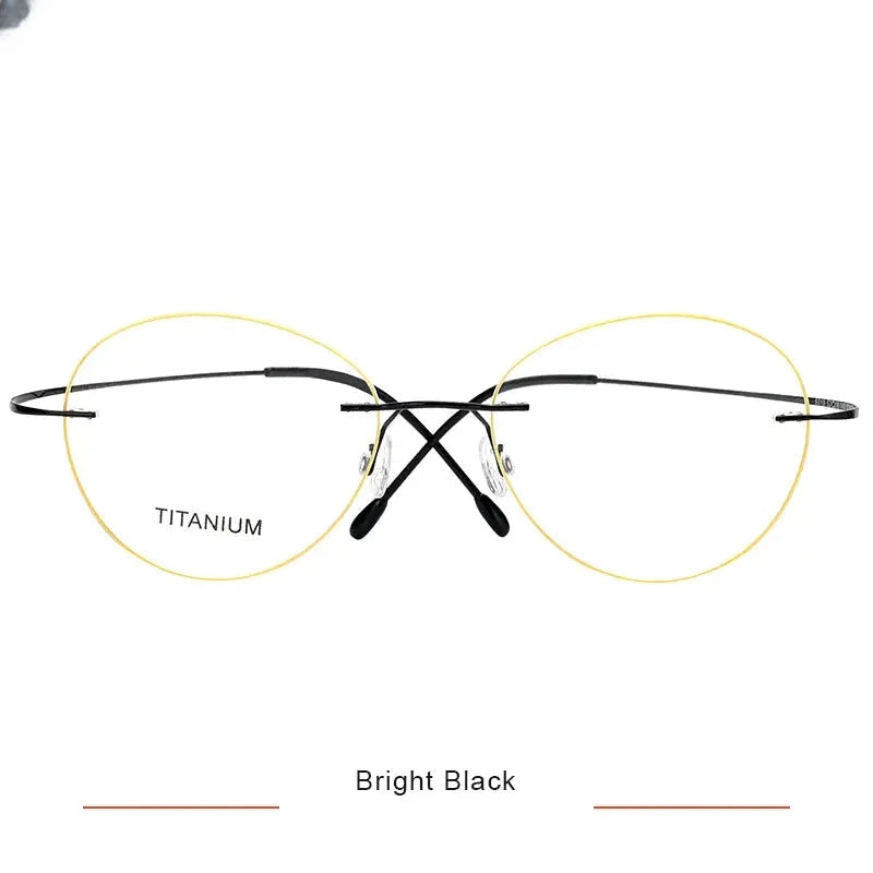 Unisex Oval Rimless Titanium Prescription Glasses 36019 — view 5 | Rx Spectacle