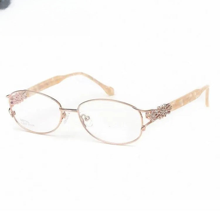 Women's Oval Full Rim Titanium Prescription Glasses 2399 — view 2 | Rx Spectacle