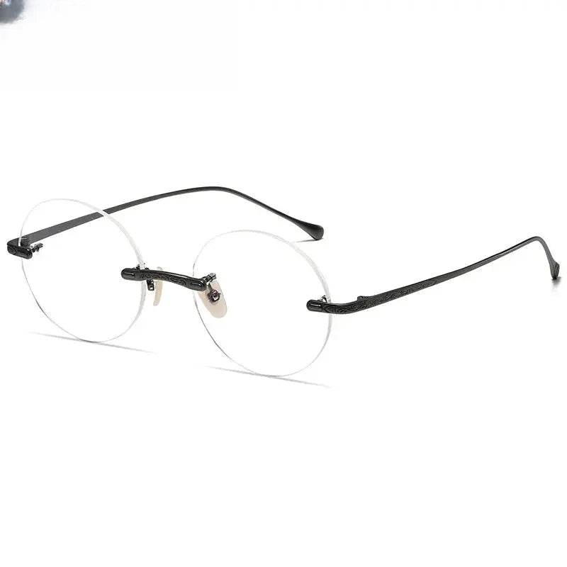 Women's Round Rimless Titanium Prescription Glasses 885933 — view 3 | Rx Spectacle