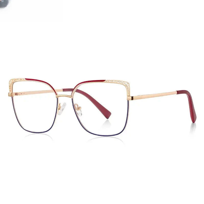 Women's Square Full Rim Alloy Reading Glasses 3114 — view 10 | Rx Spectacle